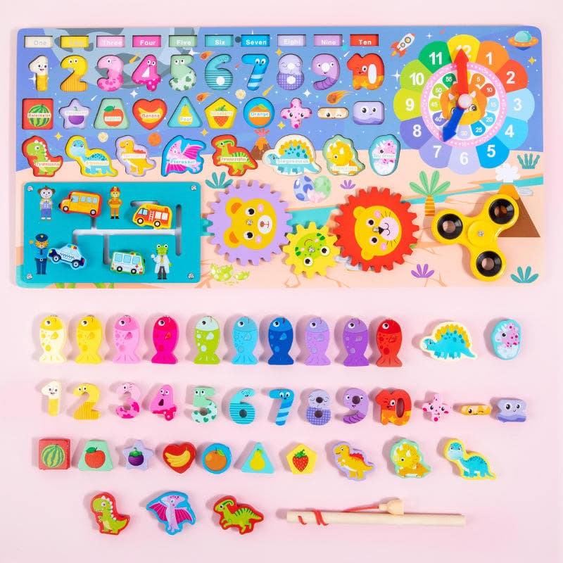 Tablero de Madera Montessori Educativo 10 en 01 ✨