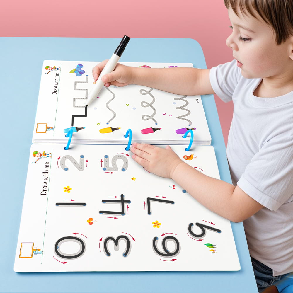 Libro Reutilizable Montessori 64 Pags (trazos y dibujos)