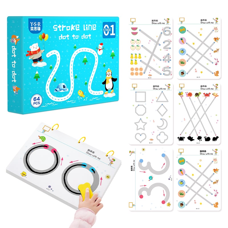 Libro Reutilizable Montessori 64 Pags (trazos y dibujos)